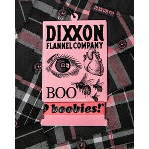 DIXXON Flannel Ladies Sz L I Love Boobies 2025 Keep A Breast Foundation In Hand